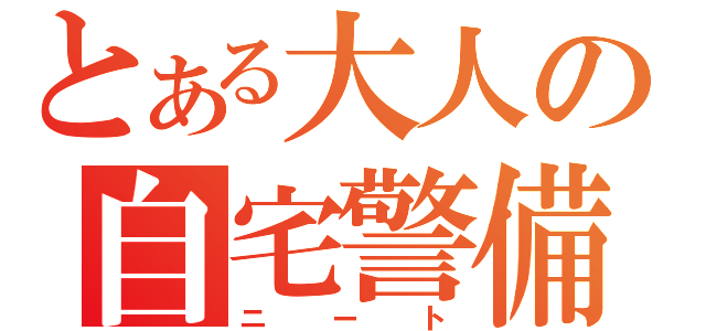 とある大人の自宅警備（ニート）