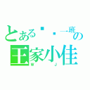 とある报关一班の王家小佳（Ｗ Ｊ）