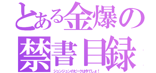 とある金爆の禁書目録（ジュンジュンのピークは今でしょ！）