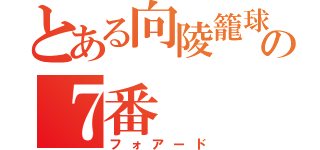 とある向陵籠球部の７番（フォアード）