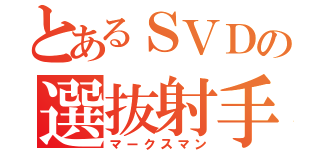 とあるＳＶＤの選抜射手（マークスマン）