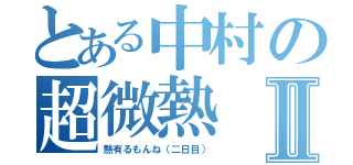 とある中村の超微熱Ⅱ（熱有るもんね（二日目））