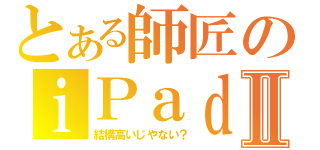 とある師匠のｉＰａｄⅡ（結構高いじやない？）