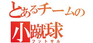 とあるチームの小蹴球（フットサル）