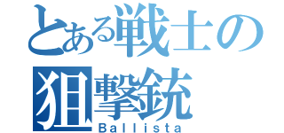 とある戦士の狙撃銃（Ｂａｌｌｉｓｔａ）