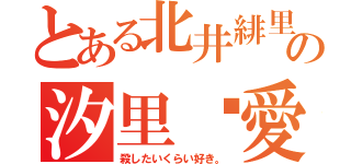 とある北井緋里の汐里♡愛（殺したいくらい好き。）
