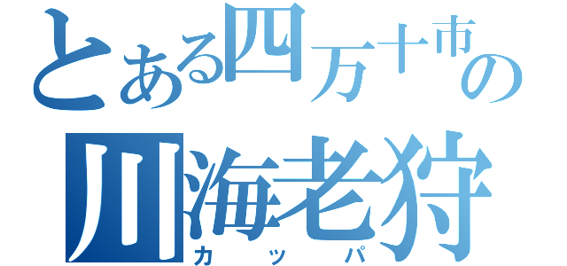 とある四万十市の川海老狩人（カッパ）