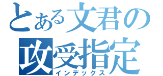 とある文君の攻受指定（インデックス）