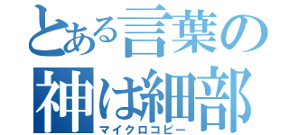 とある言葉の神は細部（マイクロコピー）