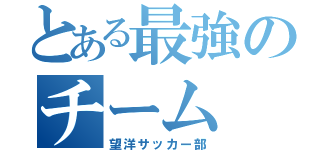 とある最強のチーム（望洋サッカー部）