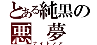 とある純黒の悪 夢 （ナイトメア）