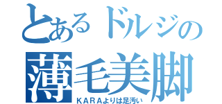 とあるドルジの薄毛美脚（ＫＡＲＡよりは足汚い）