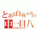 とある自称小説家の中一目八（なかはじめもくは）