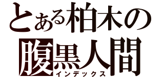 とある柏木の腹黒人間（インデックス）