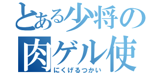 とある少将の肉ゲル使い（にくげるつかい）