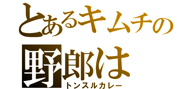 とあるキムチの野郎は（トンスルカレー）