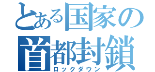 とある国家の首都封鎖（ロックダウン）