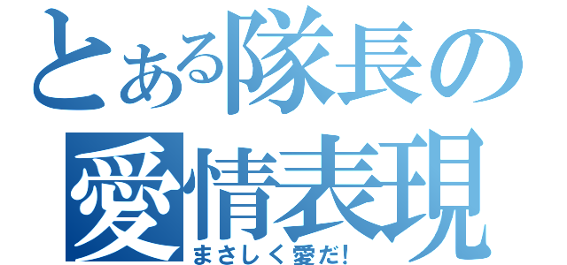 とある隊長の愛情表現（まさしく愛だ！）