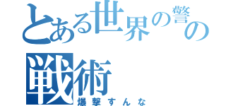 とある世界の警察の戦術（爆撃すんな）