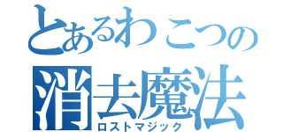 とあるわこつの消去魔法（ロストマジック）