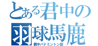 とある君中の羽球馬鹿（君中バドミントン部）