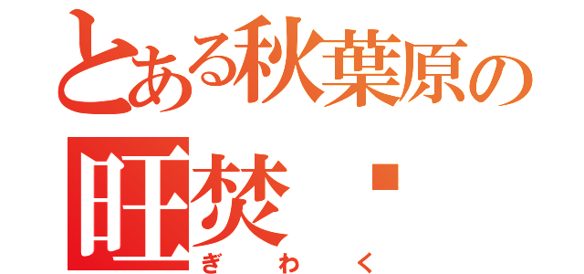 とある秋葉原の旺焚軀（ぎわく）