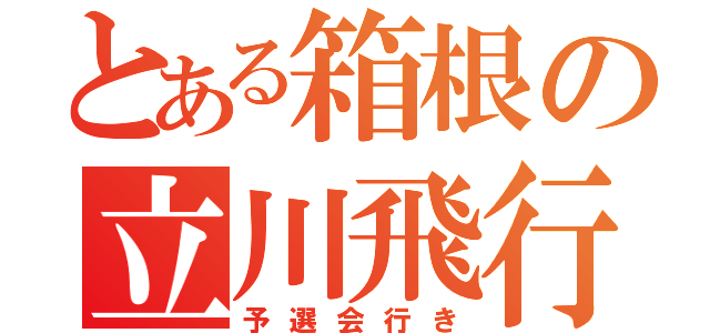 とある箱根の立川飛行場（予選会行き）