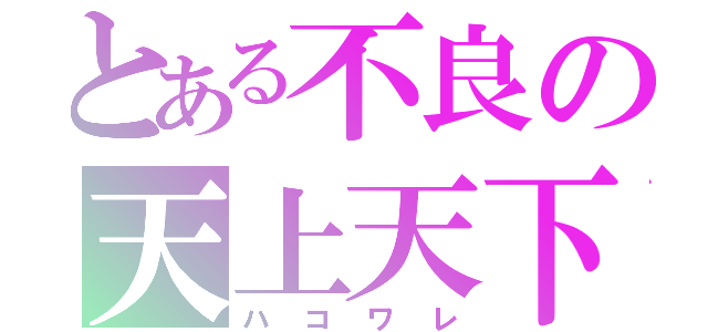 とある不良の天上天下唯我独尊（ハコワレ）