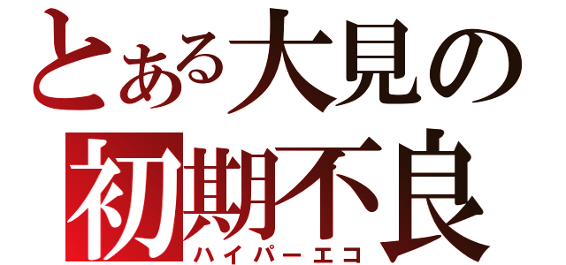 とある大見の初期不良（ハイパーエコ）