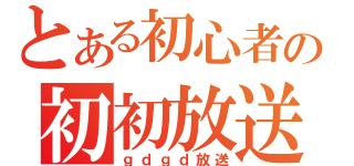 とある初心者の初初放送（ｇｄｇｄ放送）