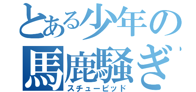 とある少年の馬鹿騒ぎ（スチューピッド）