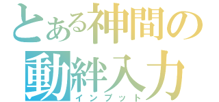 とある神間の動絆入力（インプット）