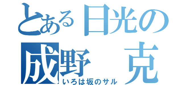 とある日光の成野　克（いろは坂のサル）