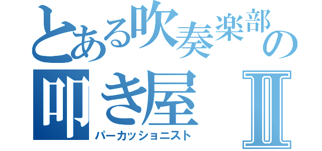 とある吹奏楽部の叩き屋Ⅱ（パーカッショニスト）