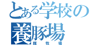 とある学校の養豚場（豚牧場）