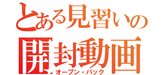 とある見習いの開封動画（オープン・パック）