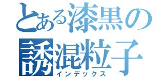 とある漆黒の誘混粒子（インデックス）