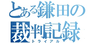 とある鎌田の裁判記録（トライアル）