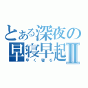 とある深夜の早寝早起Ⅱ（早く寝ろ）