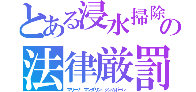 とある浸水掃除の法律厳罰（マリーナ マンダリン シンガポール）