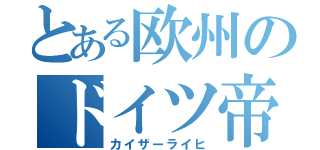 とある欧州のドイツ帝国（カイザーライヒ）