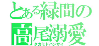 とある緑間の高尾溺愛（タカミドバンザイ）