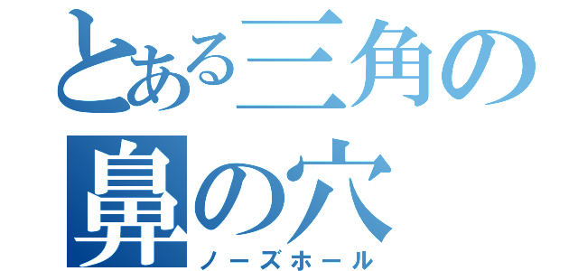 とある三角の鼻の穴（ノーズホール）