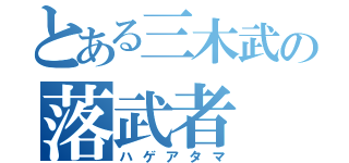 とある三木武の落武者（ハゲアタマ）