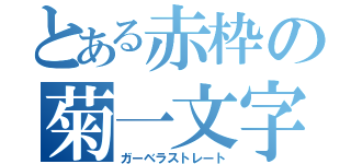 とある赤枠の菊一文字（ガーベラストレート）