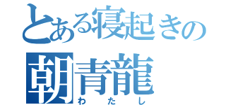 とある寝起きの朝青龍（わたし）