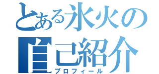 とある氷火の自己紹介（プロフィール）