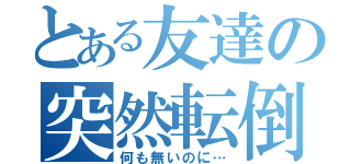 とある友達の突然転倒（何も無いのに…）