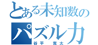 とある未知数のパズル力（谷平 寛太）