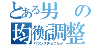 とある男の均衡調整（バランスチョウセイ）